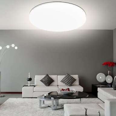 Aogled Plafonnier LED 18 W 1800 LM 4000 K Blanc Naturel Rond,Diamètre 22 cm, Angle du faisceau 180°,Lampe de salle de bain,Étanche IP54,Lampe de salon,Plafonnier,Adapté au Balcon