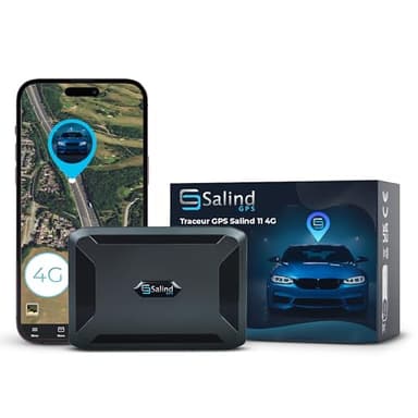 SALIND GPS - Salind 11 4G Tracker GPS pour Voitures, Motos, camions- Aimant intégré pour Un Placement Fixe et sécurisé- Longue durée de Vie de la Batterie- Tracker GPS avec Suivi en Temps réel