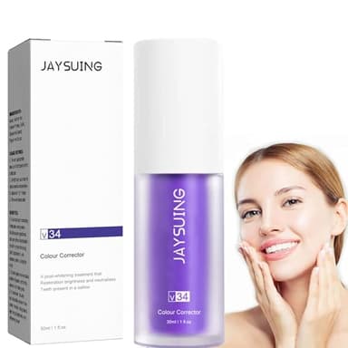 Dentifrice Blanchissant Violet,V34 Color Corrector Serum Inclus Booster de Blanchiment des Dents Blanchiment Dentaire Violettes Dentifrices de Nettoyage Buccal, pour dents sensibles