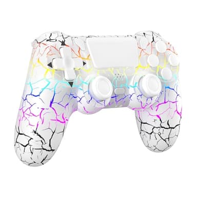 Pogriko Manette pour PS-4, Manette sans Fil Gamepad pour PS-4/Slim/Pro/PC avec Lumière LED,Vibration à 6 axes et double,Prise Audio 3,5 mm,Batterie Rechargeable