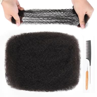 Originea Afro Kinky Bulk Human Hair for Locks Extensions Cheveux Naturel Humains 20cm 1 pack kinky-curly bulk twist meches pour tresses africaine Naturel Noir
