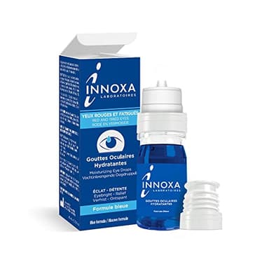INNOXA Laboratoires - Gouttes Formule Bleue - Blanchit le Blanc de l'Œil - Hydrate les Yeux Rouges et Fatigués - Formule Originale - Fabriquée en France - Sans conservateurs - 10 ml