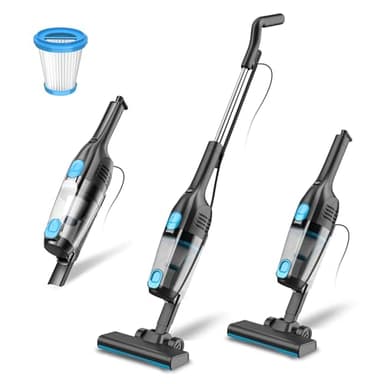 Générique R6X Aspirateur Balai Filaire, Aspirateur à Main Filaire avec Une Puissance d'Aspiration de 20KPa, Aspirateur Balai avec Fil pour Animaux 3 en 1 Qui Nettoie Les Poils d'animaux, Bleu