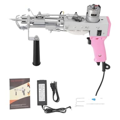 Zoobotanica Pistolet à tufting - Kit de démarrage pour tufting - 2 en 1 Cut & Loop Pile - Pistolet à tapis électrique - Pistolet à tapis pour poils coupés et poils abrasifs (rose)