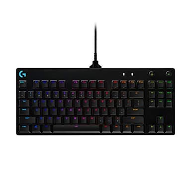Logitech G PRO Clavier gaming mécanique, conception ultra-portable sans pavé numérique, câble micro-USB détachable, touches rétroéclairées LIGHTSYNC RVB 16,8M de couleurs, AZERTY FR, PC/Mac - Noir