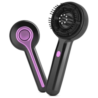 Brosse Massage Cuir Chevelu Pousse Cheveux, 3 in 1 Masseur Tete Cheveux à Lumière Rouge, Peigne de Massage Electrique, Étanchéité IPX7 avec 3 Modes et Distributeur d'Huile Capillaire 3ML (Noir)