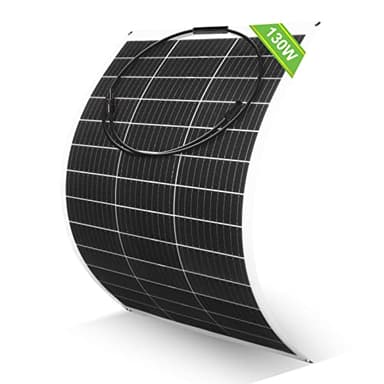 ECO-WORTHY 130W 12V Panneau Solaire Souple Monocristallin Panneau Solaire Flexible Photovoltaïque pour Camping-car, Bateaux et Autres Surfaces Inégales
