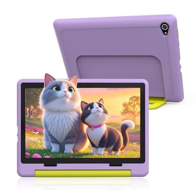 Tablette Enfants 10 Pouces Kids Tablette HD Écran IPS 1280 * 800 Tablettes Tactiles Pour Enfants Android 14 Octa-Core 8GB+64GB Extensible Jusqu’à 1TB Contrôle Parental 5MP+8MP WiFi 6 BT 5.3 (Violet)