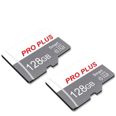 Lot de 2 Carte Mémoire 128 Go avec Adaptateur, Carte Mémoire TF Haute Vitesse, UHS-I, A1, C10, Carte TF pour Tablette/Téléphone/Appareil Photo/Autoradio/Enregistreur de Conduite (TF183 128 Go)