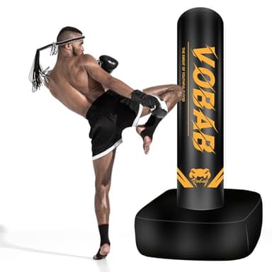 Sac de frappe autoportant, 175 cm de hauteur, conçu pour l'entraînement des hommes en MMA, Muay Thai et Fitness, support de sac de kickboxing gonflable idéal, équipement de boxe indispensable