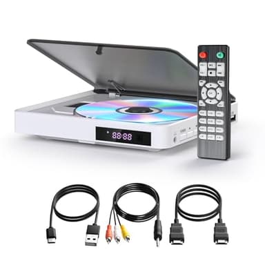 Lecteur DVD Arafuna, Lecteur DVD pour téléviseurs avec Toutes Les régions gratuites, Lecteur DVD/CD HDMI 1080P avec Sortie AV, entrée USB, télécommande et câble AV, PAL/NTSC