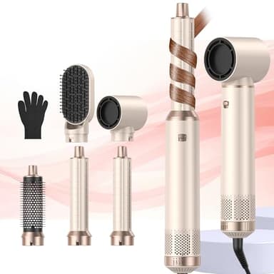 Air Styler Pro 5 en 1 Air Brush 5 en 1 Seche Cheveux 5 en 1 Avec Seche Cheveux Boucleur, Airbrush Cheveux, Airbrush, Brosse Lissante, airbrush 5 en 1 5 en 1 Pour Sécher, Boucler, Lisser