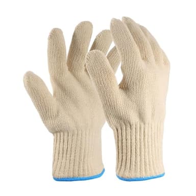 JZK Paire Robuste Grand Gants Anti Chaleur Four Avec Doigts, Résistant à Chaleur Coton Tricoté Épais Pour Friteuse à Air, Barbecue, Jardinage Pour Hommes, Cuisine