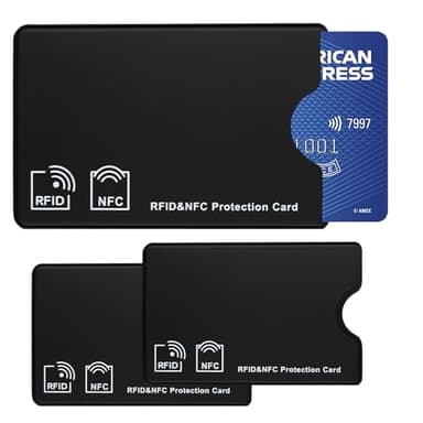 3 PCS Protege Carte Bancaire,Porte Carte Rfid,Protection Carte Bancaire,Pochette Carte Bancaire,Etui Carte Bancaire,Protege Carte Bancaire Anti Piratage,Porte Carte Anti Piratage,90*59mm(Noir)