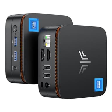 NiPoGi E1 Mini PC Intel Twin Lake N150(Refreshed N100) 16Go DDR4 RAM 256Go M.2 SSD, Mini Ordinateur de Bureau 4K@60HZ UHD Dual Display HDMI 2.0+DP 1.4/Dual Bande WiFi/Bluetooth/RJ45/Tour PC Éducation