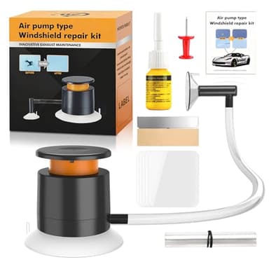 everfarel Kit de réparation universel pour pare-brise, ensemble de réparation de vitre de voiture avec pompe à vide, kit de réparation professionnel contre les éclats de pierre pour la réparation de