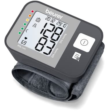 Beurer BC 27 Tensiomètre au poignet avec détection d'arythmie, mesure entièrement automatique de la tension artérielle et du pouls, indicateur de risque, pour tours de poignet de 14 à 19,5 cm