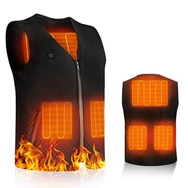 Anluomania Gilet Chauffant Homme Femme, Veste chauffante, Gilet Chauffant Électrique avec 3 Températures 5 Zones de Chauffage, Lavable, Veste Electrique pour Ski Plein Air Randonnée (sans Batterie)