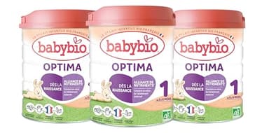Babybio - Lait Infantile - Optima 1er Âge - 800g - de 0 à 6 Mois - BIO - Fabriqué en France - Sans Huile de Palme - Lot de 3, 2400.0 gramme