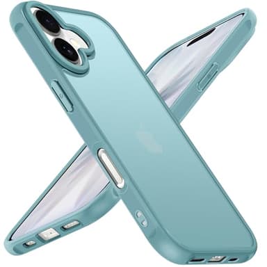 ivoler Coque Mat pour iPhone 17, [Protection Antichoc Militaire] Arrière Translucide Étui de Protection, Mince Dur PC Dos Anti-Rayures Anti-Traces de Doigts Bumper Housse Case, Turquoise