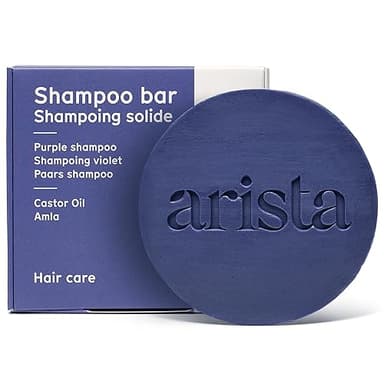 Arista Shampoing Violet Solide | Huile de Ricin & Poudre d'Amla | Shampoing Sans Sulfate | Shampoing Dejaunisseur Cheveux Blond | Shampoing Cheveux Colorés | Shampoing Anti Jaunissement