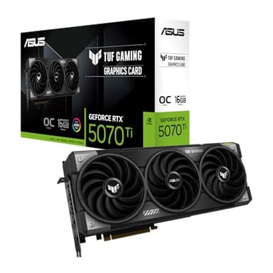 ASUS TUF Gaming GeForce RTX 5070 Ti 16GB GDDR7 OC Edition – Carte Graphique Gaming (PCIe 5.0, HDMI, Display 2.1, 3.125 Slot, Ventilateurs axiaux, revêtement Protecteur PCB)