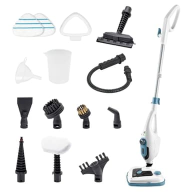 Di4 SteamClean Multi 12 ProMax, Balais Vapeur Multifonction 12 en 1, 1500W, Élimine 99,9% des virus et bactéries, Steam Cleaner ECO Sans Détergents, Nettoyeur Vitre, Nettoyeur Vapeur Canapé