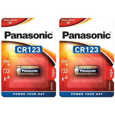 PANASONIC Lot de 2 Blisters de 1 Pile CR123 Lithium Power 3V
