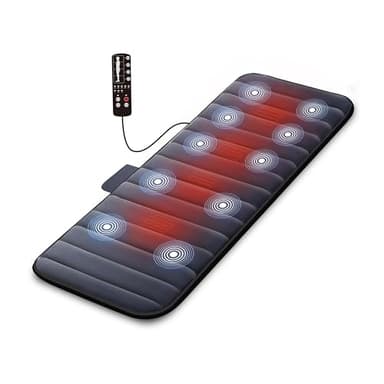 COMFIER Tapis Chauffant et Massage Dos Électrique - Matelas de Massage par Vibration avec 10 Moteurs, Appareil de Massage pour Tout Le Corps, Cadeau Noël Papa Maman