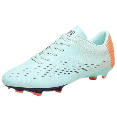 LECYGNB Chaussures de Football Homme Crampons à Lacets Confortable et Durable Chaussure d'Entraînement Professionnel Antidérapants pour Adolescents Crampons de Foot Athlétisme compétition Turquoise 42