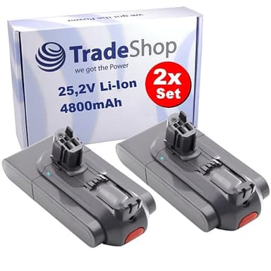 Trade-Shop Lot de 2 batteries Li-ion 25,2 V / 4800 mAh compatibles avec Dyson V11 Absolute Extra, V11 Animal, V11 Click-In, V15 Detect