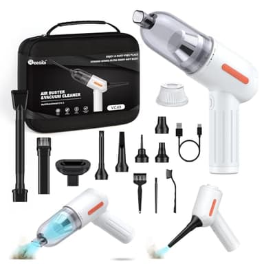 3 en 1 Portable Aspirateur et Souffleur Air Comprimé, 3 Vitesses 130000 RPM Dépoussiérants Puissants électrique, 12Kpa Mini aspirateur pour PC Nettoyage, Clavier,Voiture, Canapé, Maison
