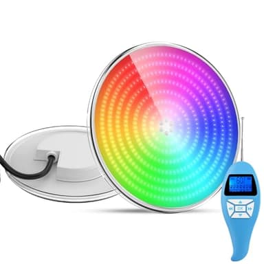 LyLmLe Projecteur Piscine LED PAR56 Remplie de Résine, 35W Ampoule Spot Piscine Encastrable RGB Multicolore Changement 12V AC LED Submersible avec Télécommande, Angle de faisceau 140°, IP68 étanche