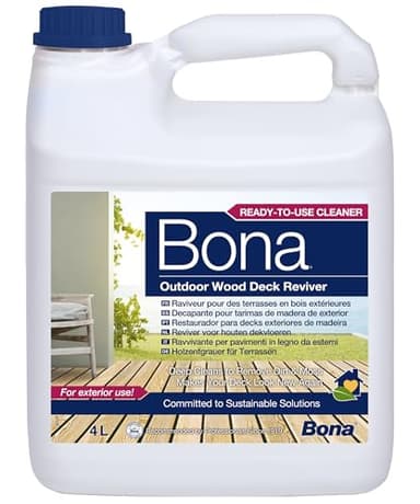 Bona - Raviveur De Terrasses 4000 ML - Nettoyant Terrasse Bois - Nettoyant Sol Terrasse - Liquide nettoyant pour terrasse - Nettoyant intensif pour bois