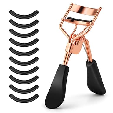 Sibba Recourbe-Cils Professionnel avec 10 Coussinets de Rechange en Silicone pour Femmes et Filles Sans Pincement Ni Traction S'adapte à Toutes Les Formes D'yeux