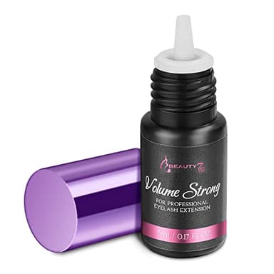 Beauty7 Professionnelle Colle Extension de Cils Sechage Super Rapide 1-2 Sec, 5ml Adhesif Forte Pour Cils Greffage pour, Colle Instantane pour Volume Russe Semi Permanent Glue Noir