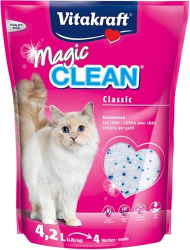 Vitakraft Magic Clean - Litière pour Chats à Base de silice - Neutralisation Ultra Rapide des odeurs - 1 Mois d'utilisation (1x 4,2L)