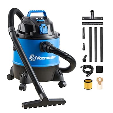 Vacmaster VQ1220PFC-03, Eau et Poussière Aspirateur Industriel Puissant, 1250W 20L, 1250 W, 20 liters, 89 décibeles, Bleu