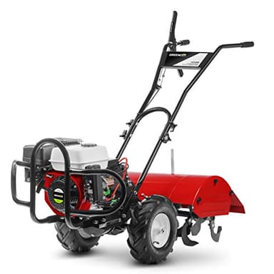 GREENCUT GTC220XE - Motoculteur motobineuse à essence avec démarrage électrique, moteur 4 temps 208cc 7hp, largeur de travail 70cm et profondeur sur terre 35cm