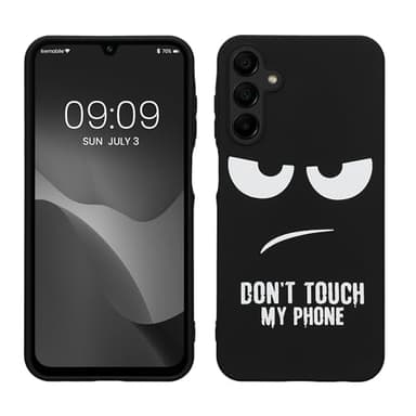 kwmobile Coque pour Smartphone Compatible avec Samsung Galaxy A15 5G - Housse de téléphone en Silicone Blanc-Noir