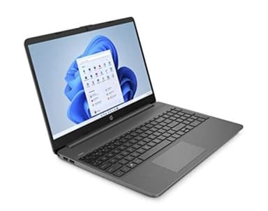 HP Laptop 15s-fq0002sf PC Portable 15.6" FHD (Intel Celeron, RAM 4 Go, SSD 128 Go, AZERTY, Windows 11 Famille en Mode S) Gris Ardoise, Microsoft 365 Personnel Inclus Pendant 1 an