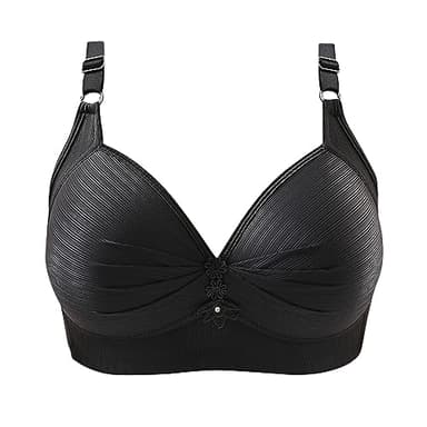 TYHONEYS Soutien Gorge sans Armature Femme Grande Taille Brassière Sexy Push Up Maintien Brassière Forte Poitrine Emboitant Confit Tous Les Jours Votre Compte 02 Noir XXL