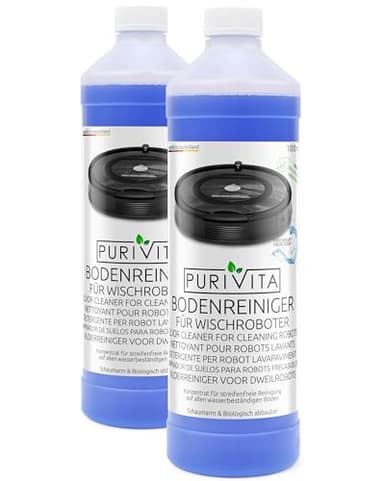 PURIVITA - Produit Nettoyant Sol pour robots laveur de sol - Concentré de détergent pour tous les robots lavants, y compris le Produit Aspirateur Laveur - Floor Cleaner d’2000 ml
