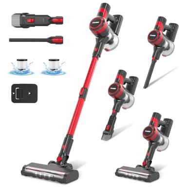 Stanew Aspirateur Balai sans Fil sans Sac Multifonctions 4 en 1- PowerClean - 2 Vitesses - Puissant -Compact - Léger - 150W - 22.2V-Batterie 2200mAh Autonomie 40 Min -Multifonction pour Maison