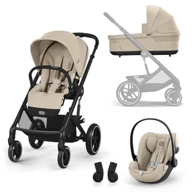 Poussette Trio Balios S Lux + Siège auto Cloud G Plus + Nacelle Cot S Lux Almond Beige/Black