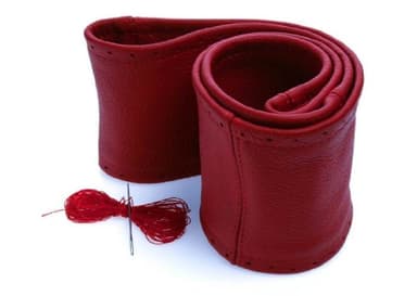 Couvre-volant en cuir véritable rouge lenkradschoner diamètre 37/39 cm/9,5 cm