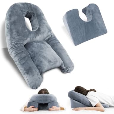 HOMCA Oreiller Face vers Le Bas pour Dormir, Oreiller avec Trou pour la Récupération de la BBL ou de la Chirurgie oculaire, Coussin De Massage pour Lit, Oreillers Soutien Tête Retina