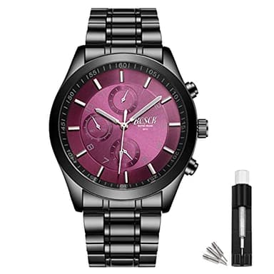 BOSCK Non Chronographe Montre Homme Acier 30M Etanche,Mode Analogique Classique Affaires Montres Bracelet pour Homme,Montres Hommes Anti Rayure étanche Automatique Homme Meilleur Cadeau Décontractée