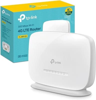 TP-Link TL-MR105 Routeur 4G LTE WiFi N300Mbps, 4G CAT4 Vitesse Jusqu'à 150Mbps, Antennes Internes, Box 4G SIM, Modem 4G, 2 Ports Ethernet, 2 Interfaces d'Antenne SMA-F, Compatible Tout Opérateur