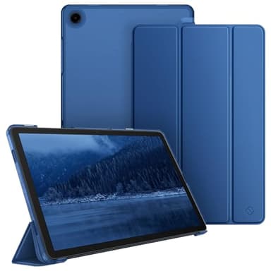 FINTIE Coque pour Samsung Galaxy Tab A9 Plus (Tab A9+) 11 Pouces 2023 (SM-X210/X216/X218), Etui Transparent Givré Housse Fine et Légère, Bleu Naval